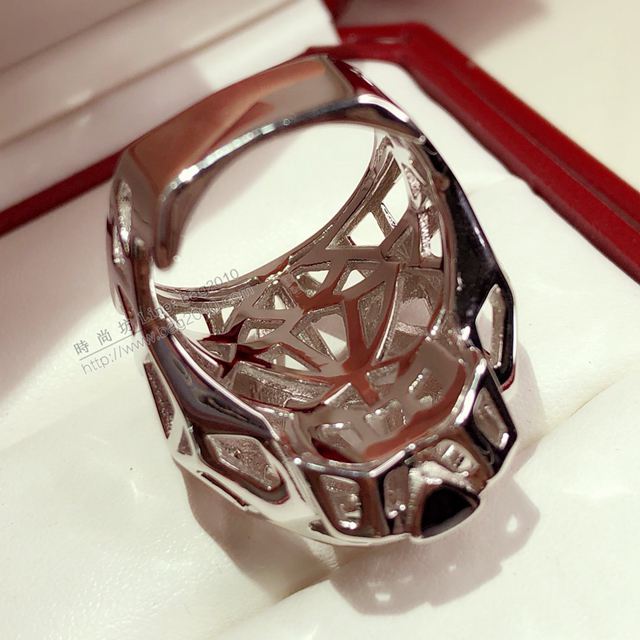 Cartier飾品 卡地亞情侶爆款豹頭戒 925純銀材質電鍍三層厚金  zgk1236